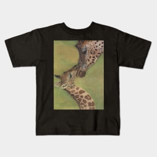 Giraffe Mom and Baby wildlife Kids T-Shirt